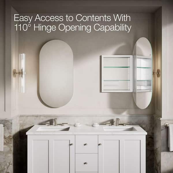 KOHLER Verdera 20 in. W x 40 in. H Oval Medicine Cabinet with