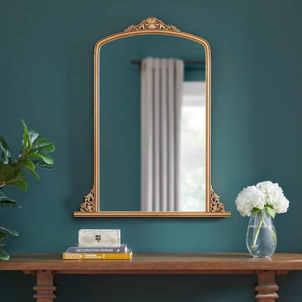 Home Decorators Collection Large Classic Arched Vintage Style Gold Framed Mirror (32 in. W x 41 in. H)