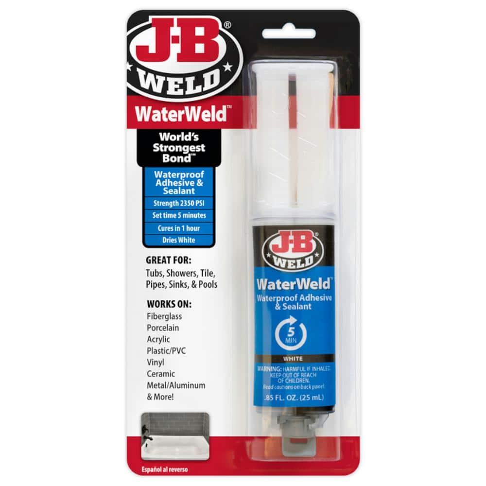 J-B Weld WaterWeld White Syringe Sealant 25 ml 50177 - The Home Depot