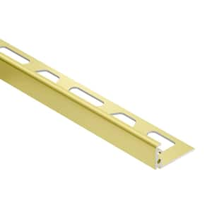 Jolly Satin Brass Anodized Aluminum 0.5 in. x 98.5 in. Metal L-Angle Tile Edge Trim