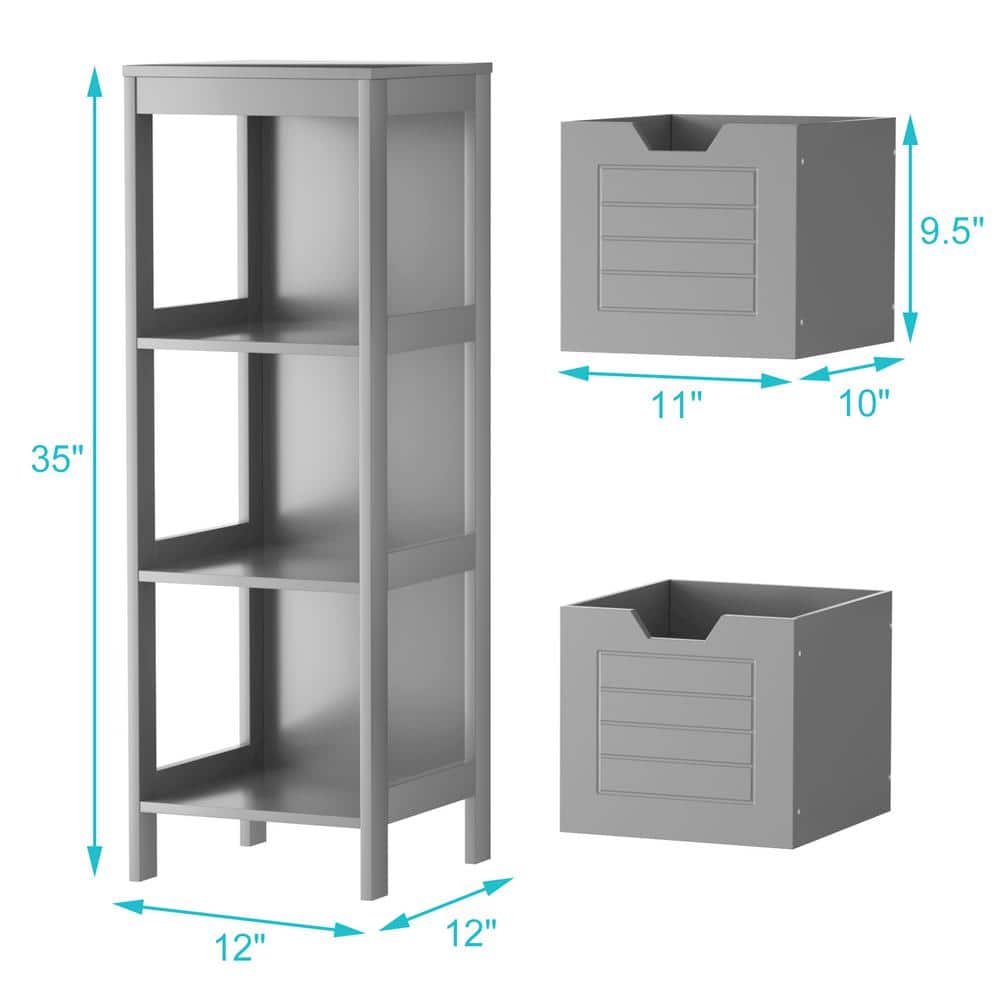 Modern Gray MDF Accent Cabinet with Safety Drawers