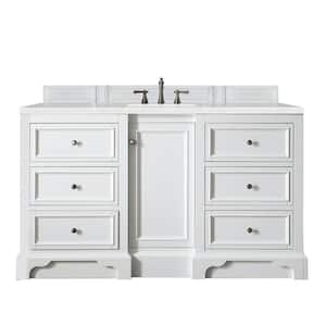 De Soto 61.3 in. x 23.5 in. D x 35 in. H Single Bath Vanity Cabinet without Top in Bright White