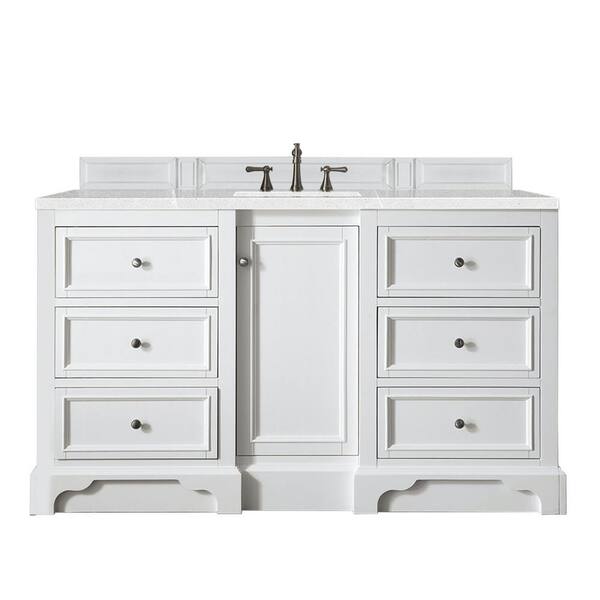 James Martin Vanities De Soto 61.3 in. x 23.5 in. D x 35 in. H Single Bath Vanity Cabinet without Top in Bright White