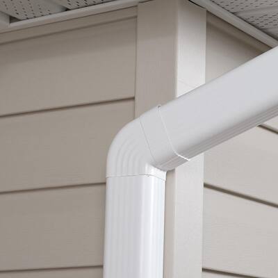 2 in. x 3 in. White Vinyl Downspout B-Elbow