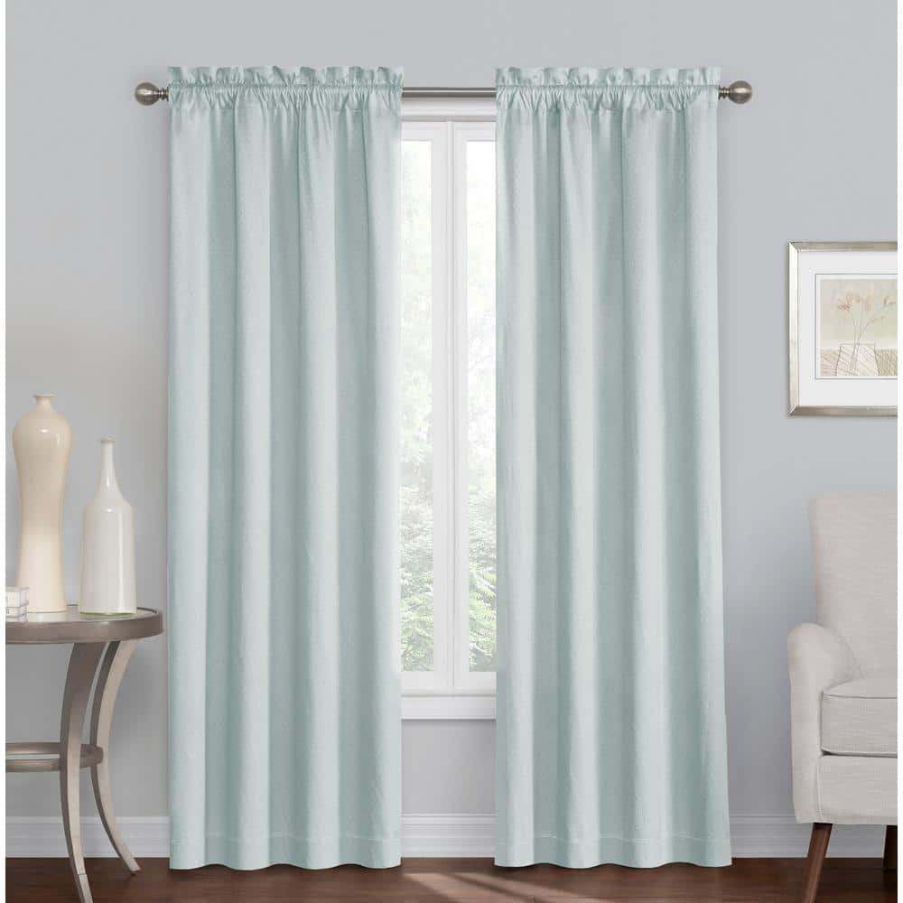 River Blue Ground Length Cotton Polyester Blackout Window Panel