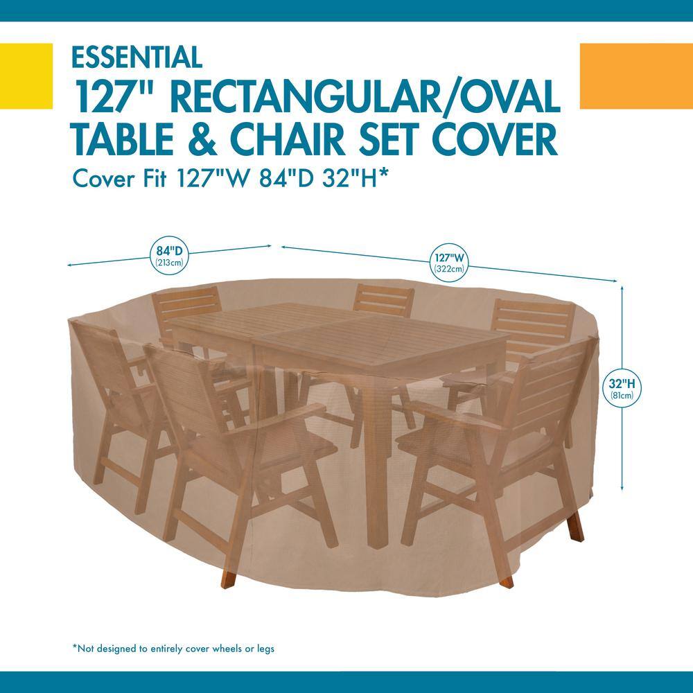 Essential Water-Resistant Brown Patio Table and Chair Set Cover