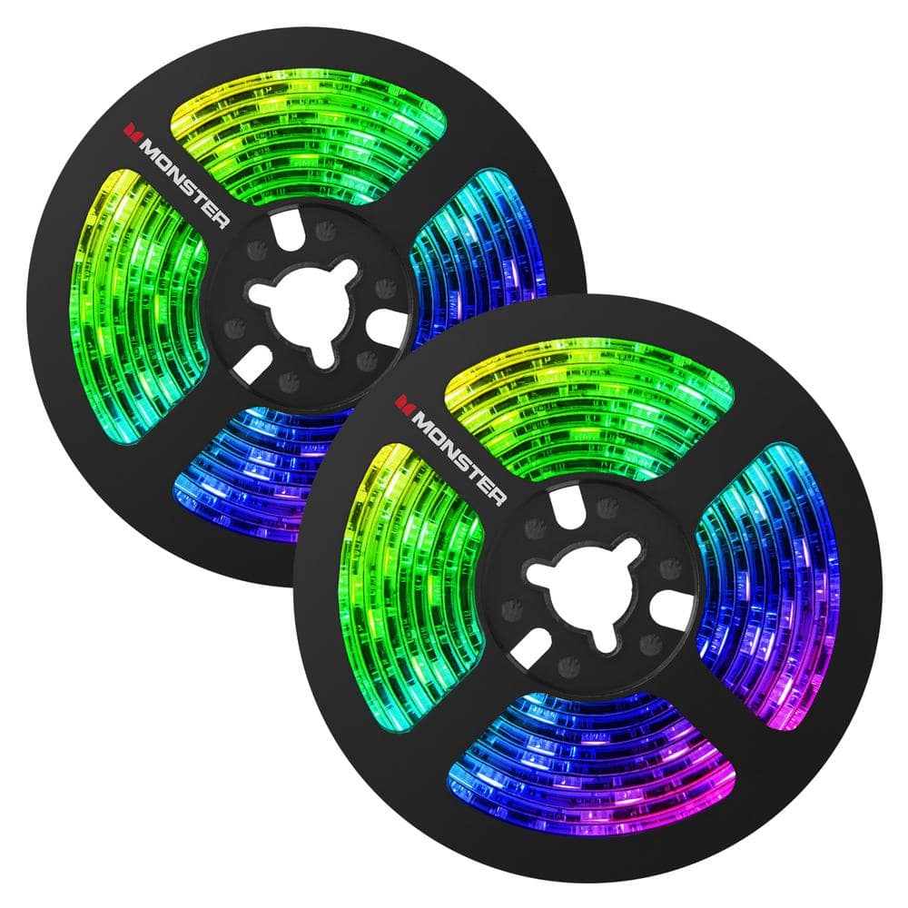 Monster 2Pack 6.5 ft. ColorChanging LED Light Strip, USBPowered From