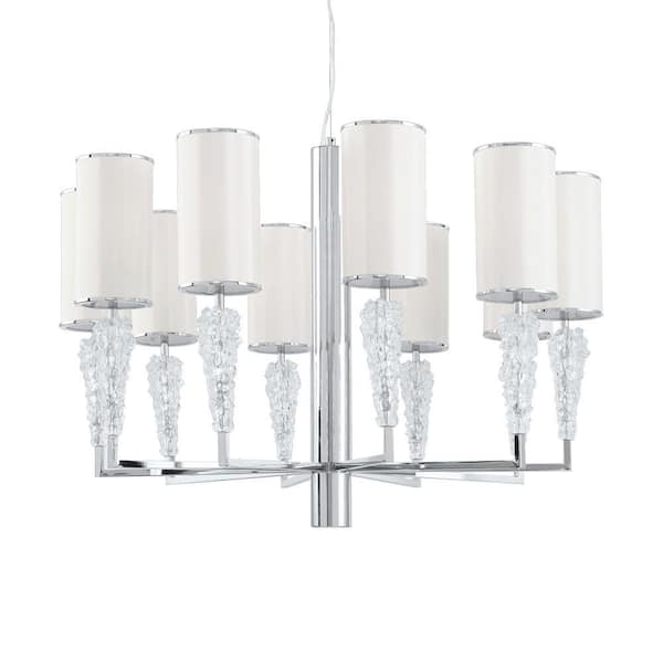 Eurofase Luxuria Collection 11-Light 95 in. Silver Chandelier-DISCONTINUED