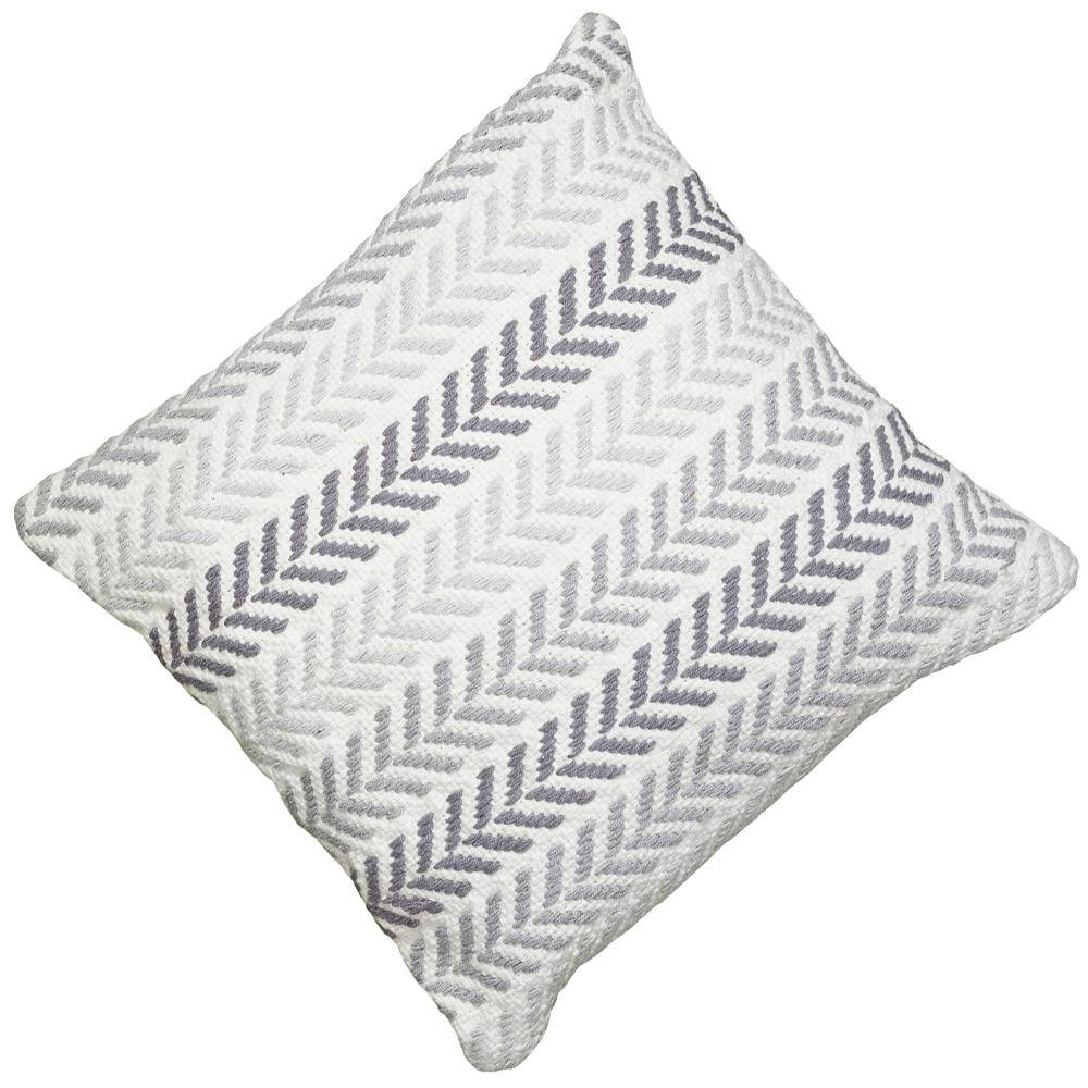 Gray Chevron Cotton Square Throw Pillow 18" x 18"