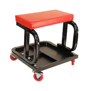 300 lbs. Capacity Red Steel Mechanics Creeper Seat