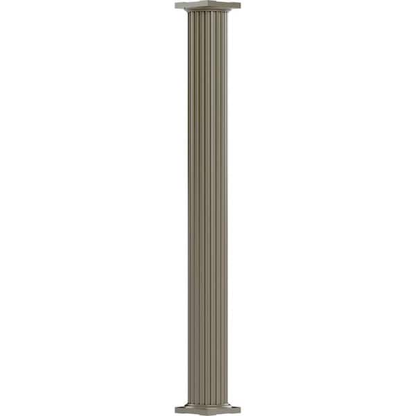 AFCO 9' x 6" Endura-Aluminum Column, Round Shaft (Post Wrap Installation), Non-Tapered, Fluted, Wicker