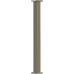 9' x 7-5/8" Endura-Aluminum Column, Round Shaft (Post Wrap Installation), Non-Tapered, Fluted, Wicker