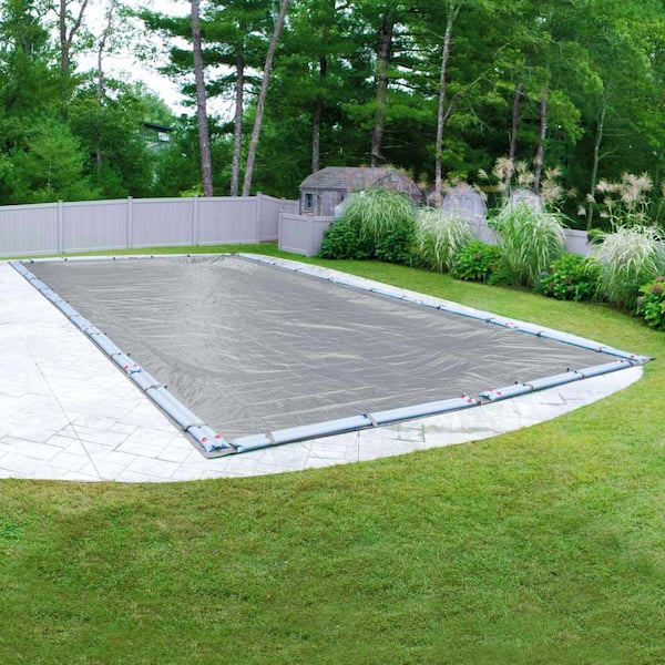 Robelle Ultra 18 ft. x 36 ft. Rectangular Dove Gray Solid In-Ground Winter Pool Cover