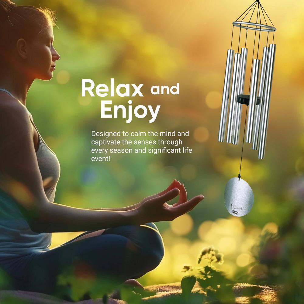 Nature's Melody 36" Silver Aluminum Outdoor Wind Chimes