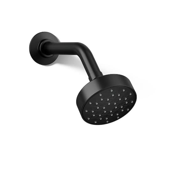 KOHLER Awaken 1-Spray Patterns 3.6 in. Wall Mount Fixed Shower Head in Matte Black