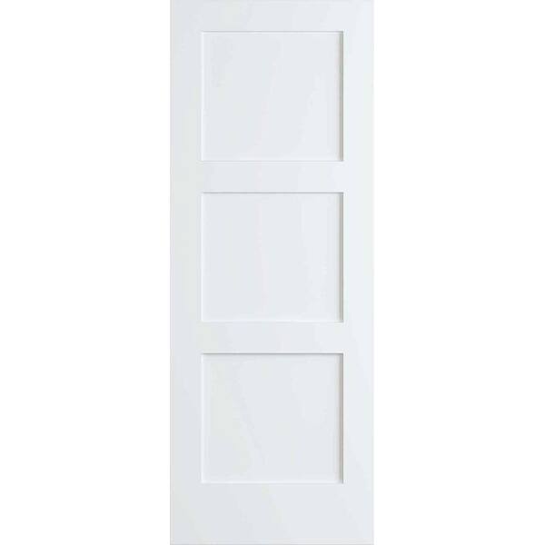 24 in x 96 in Shaker 3-Panel Solid Core Pine/MDF Wood Interior Door Slab