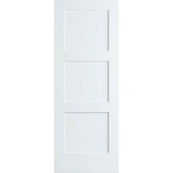 36 in x 96 in Shaker 3-Panel Solid Core Pine/MDF Wood Interior Door Slab