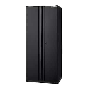 Pro Duty Welded 20-Gauge Steel Freestanding Garage Cabinet in Black LINE-X (36 in. W x 81 in. H x 24 in. D)