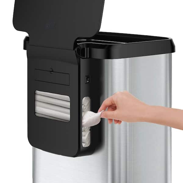 Glad 20 gal. Stainless Steel with Clorox Odor Protection Touchless Motion Sensor Trash Can 