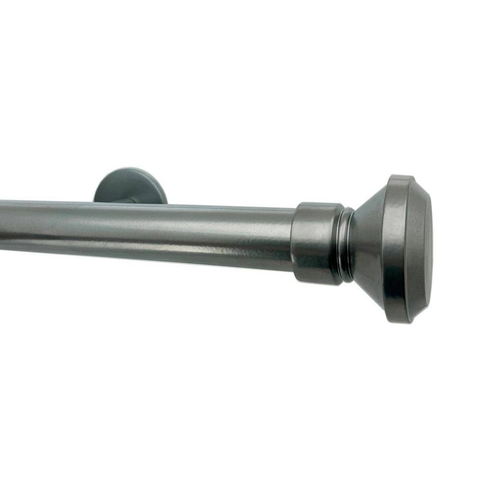 "Tekno Pro 96"" Non-Adjustable 1.13 in. Diameter Decorative Traverse Curtain Rod with Santos Finial in Silver" price history on PriceWatchPro