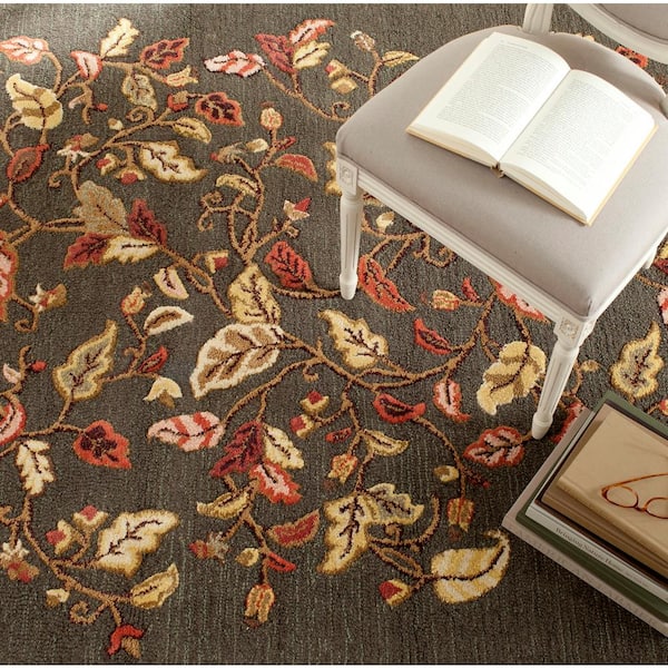 Martha Stewart Francesca Black 4 ft. x 6 ft. Floral Area Rug