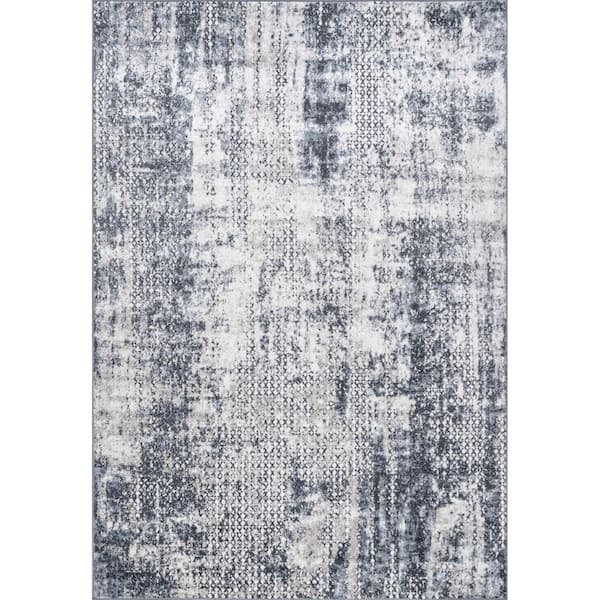 nuLOOM Taylor Modern Abstract Blue 5 ft. x 8 ft. Indoor Area Rug
