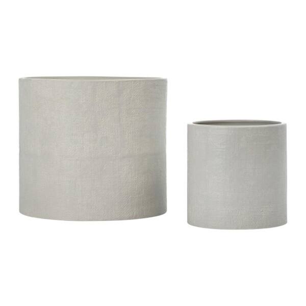 Storied Home Grey Stone Decorative Pots (2-Pack)