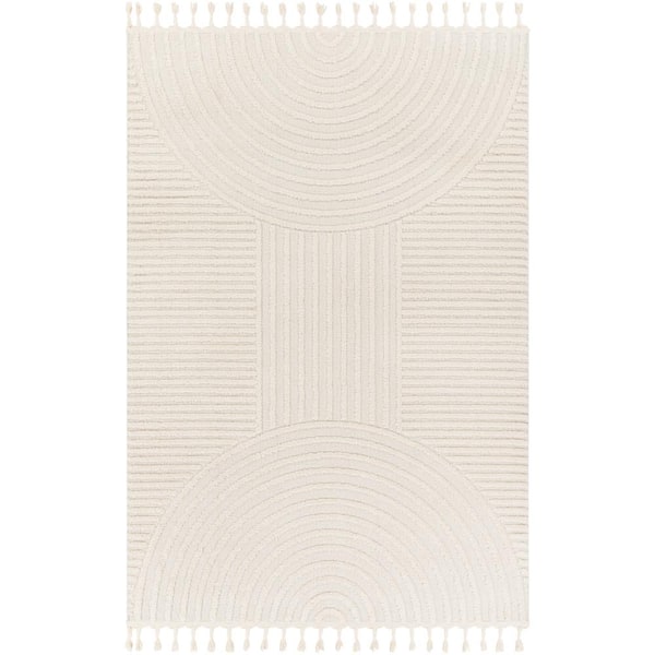 Nora Light Gray/Cream 8 ft. x 10 ft. Geometric Indoor Area Rug