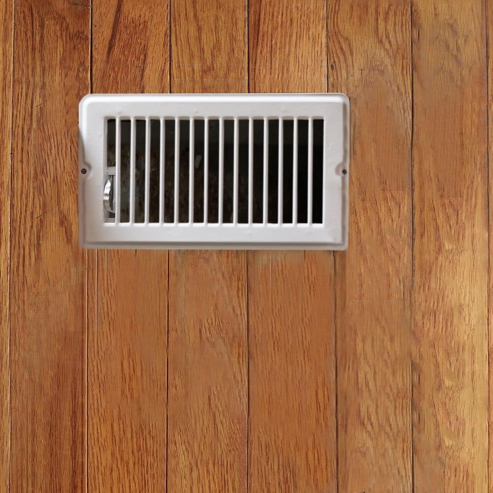 White Steel Floor Register with Smooth Glide Technology