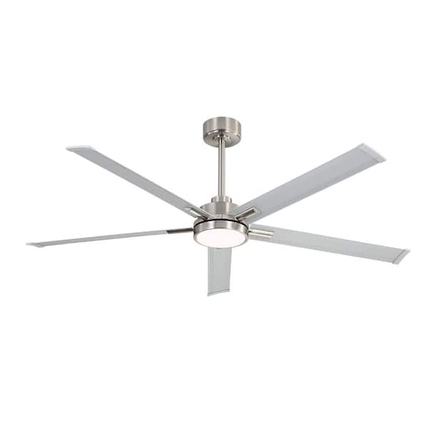 60 in. (5 ft.) 5 Aluminium Blades Indoor Smart Ceiling Fan with Integrated LED and Remote, Nickel