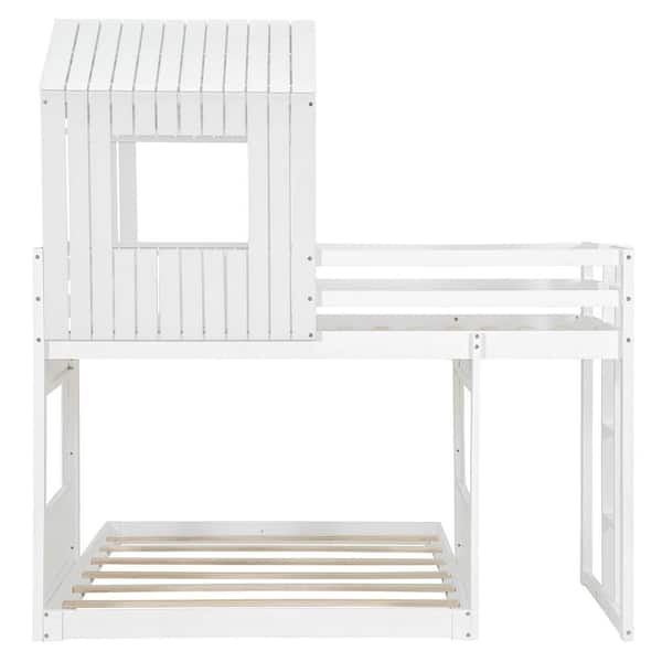 Harper & Bright Designs White Twin Over Full Wooden