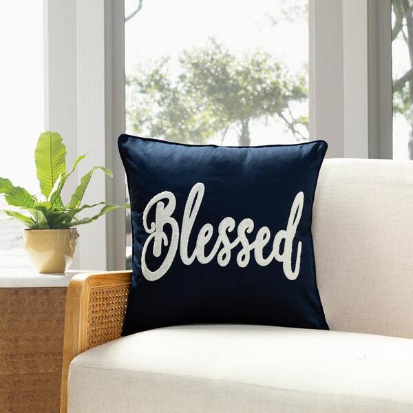 Comvi Navy Blue Throw Pillows with Inserts Included (2 Throw Pillows + 2  Pillow Covers) Decorative Pillows, Inserts & Covers - Velvet Throw Pillows
