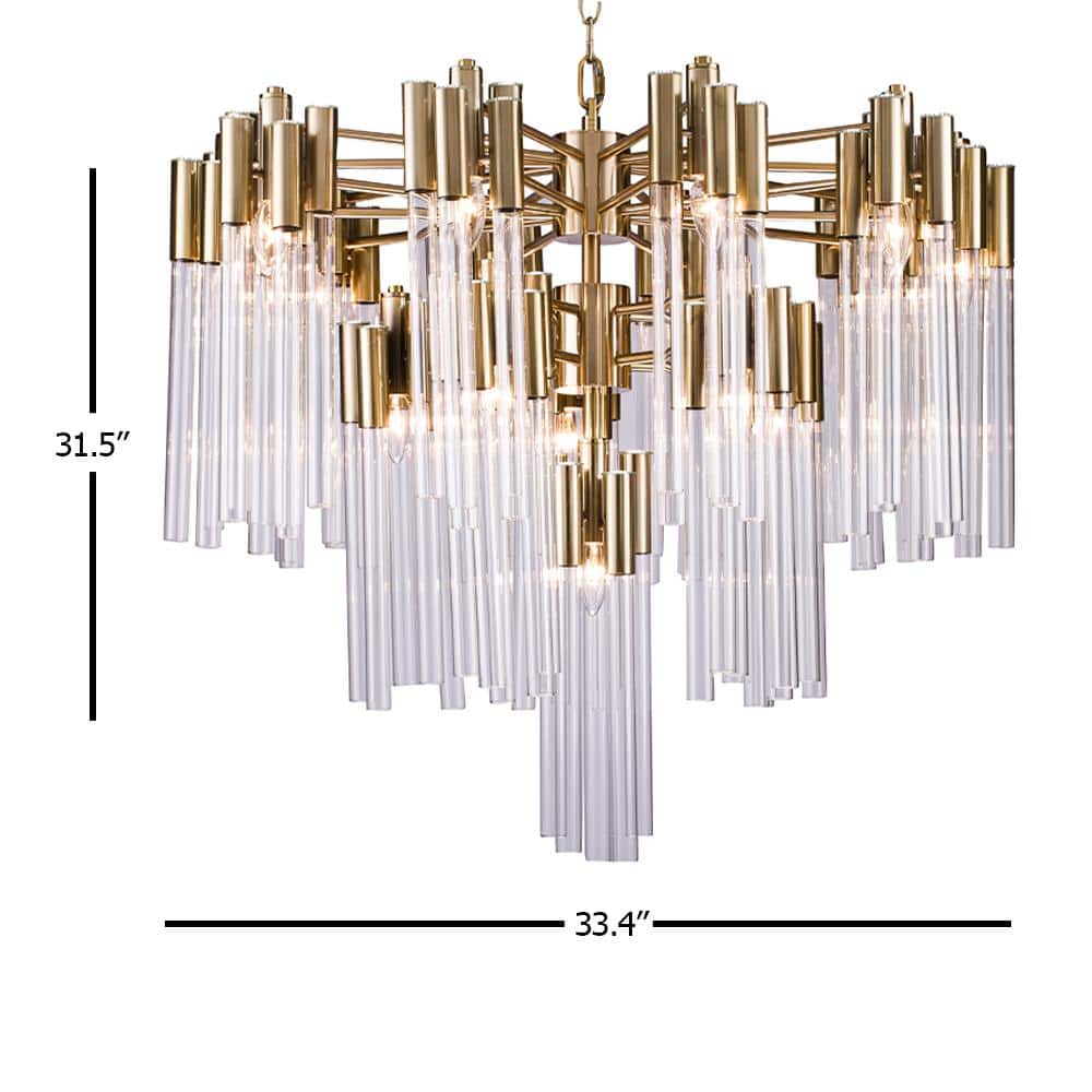 Romantic Ambiance Nickel & Crystal 3-Tier Plug-In Chandelier