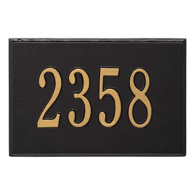 Wall Mailbox Plaque in Black/Gold