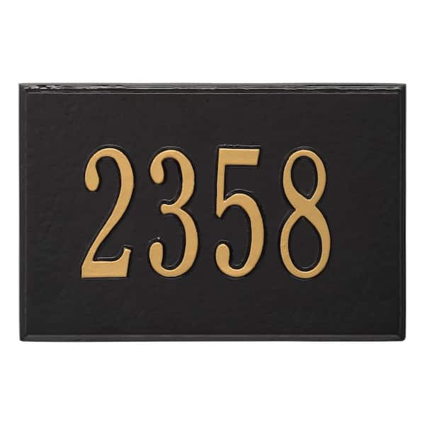Whitehall Products Wall Mailbox Plaque in Black/Gold