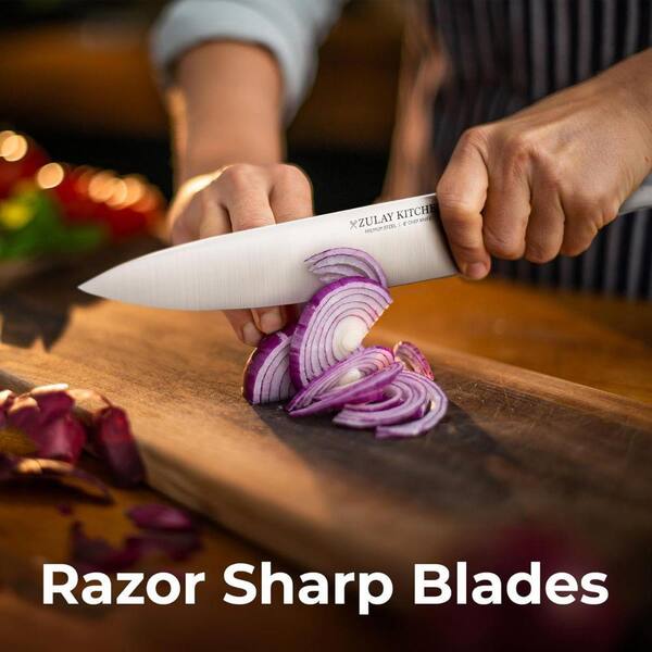 Zulay Kitchen 12-Piece Stainless Steel Kitchen Knife Set with