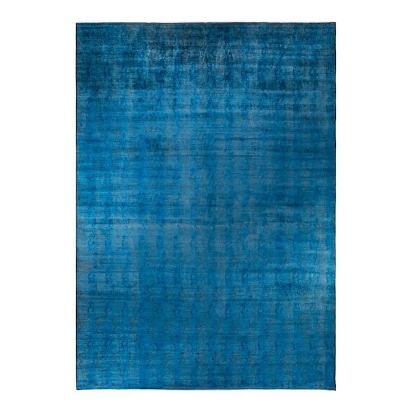 Fine Vibrance Blue 17 ft. 4 in. x 12 ft. 4 in.  Handmade Area Rug