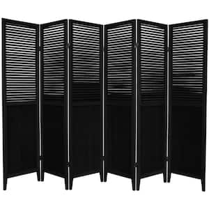 6 ft. Black 6-Panel Room Divider