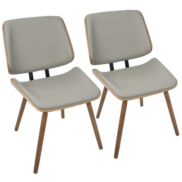 Lumisource Lombardi Walnut And Grey, Fixing Leather Dining Chairs