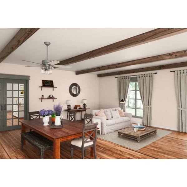 Matte Nickel Ceiling Fan with Light Kit 