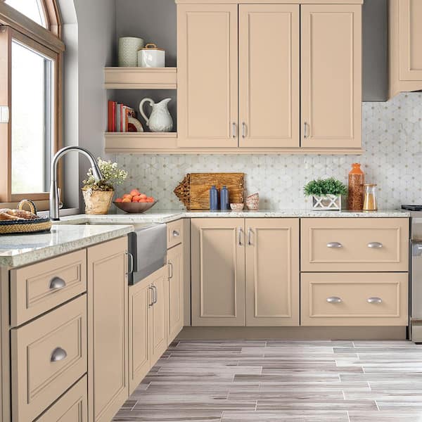 1 gal. #PPU4-11 Porcelain Peach Semi-Gloss Enamel Interior/Exterior Cabinet, Door & Trim Paint