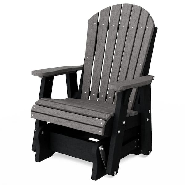 Heritage 1-Person Dark Gray and Black Plastic Outdoor Glider