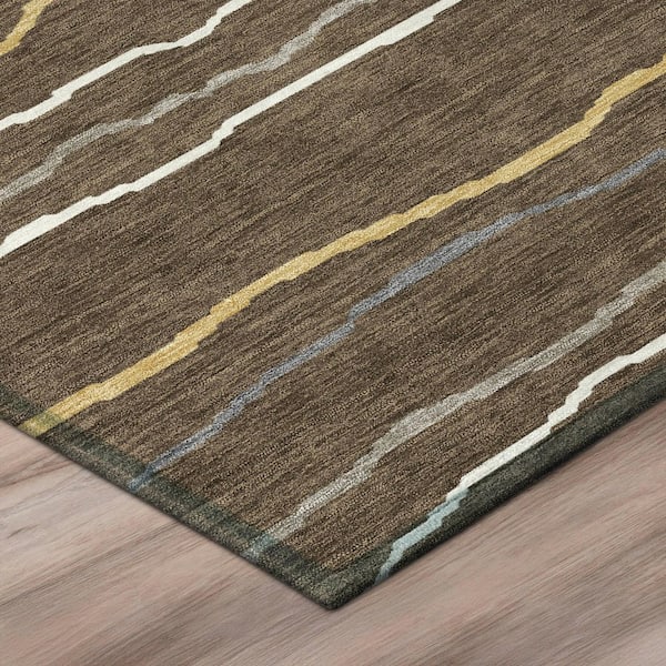 Chantille Machine Washable Indoor/Outdoor Abstract ACN2974 Chocolate 5 ft. x 7 ft. 6 in. Area Rug
