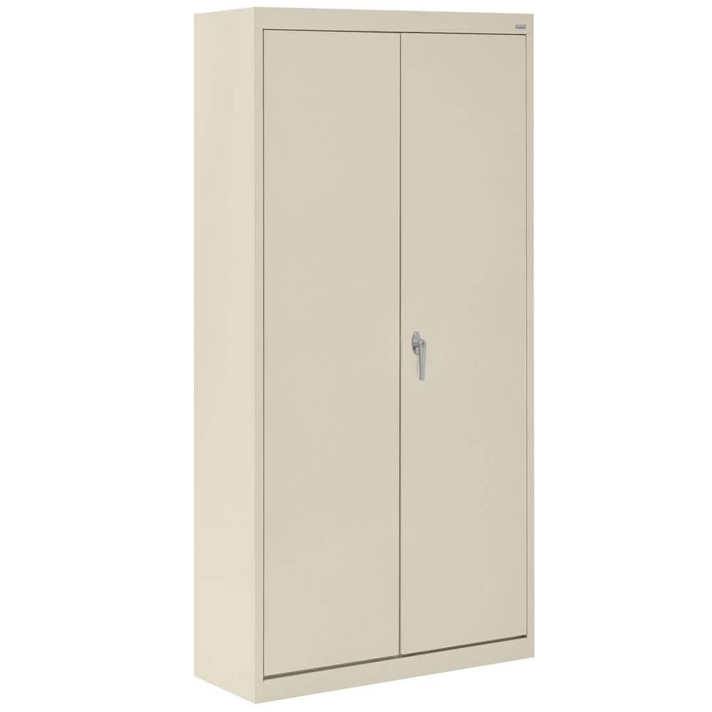 Putty Steel Freestanding Lockable Office Cabinet with Adjustable Shelving