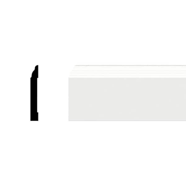3-1/4 in. x 1/2 in. x 96 in. Base Moulding, PVC (8-Pack)