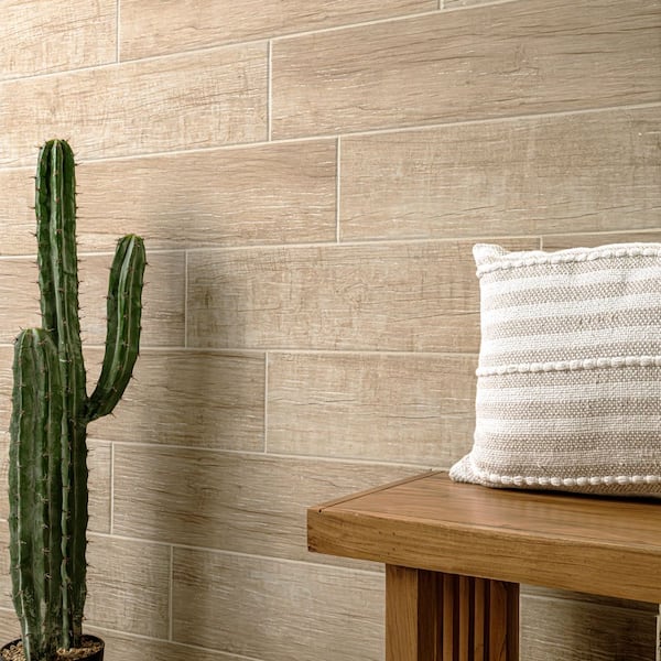 TrafficMaster Capel Timber 6 in. x 24 in. Matte Ceramic Wood Look