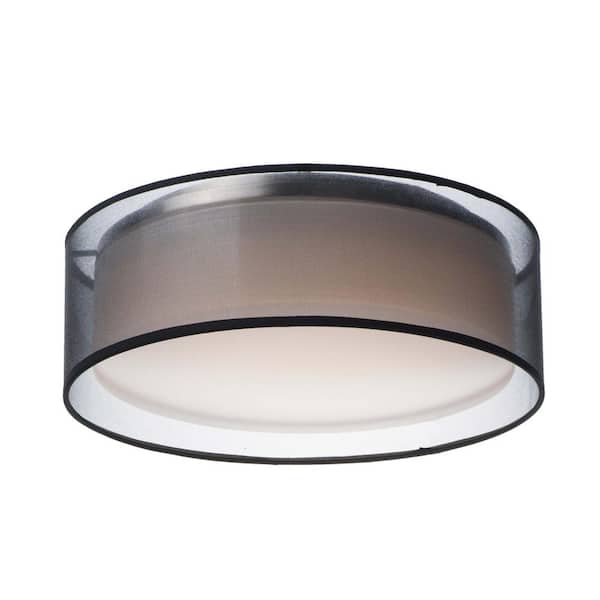 Maxim Lighting Prime 16 in. Black Organza Integrated LED Flushmount Light