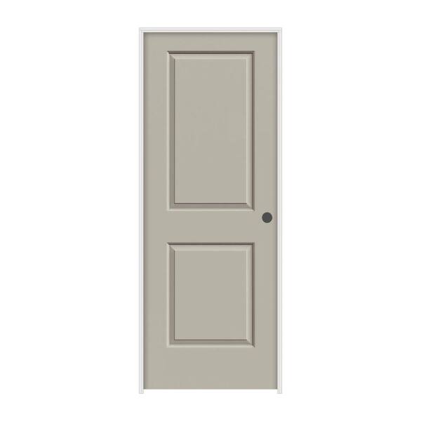 JELD-WEN 32 in. x 80 in. Cambridge Desert Sand Left-Hand Smooth Solid Core Molded Composite MDF Single Prehung Interior Door