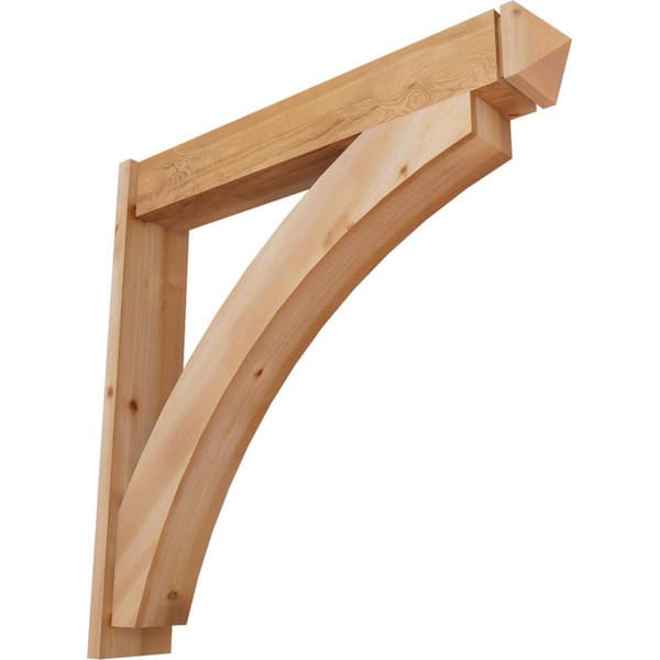 Ekena Millwork 8 in. x 44 in. x 44 in. Western Red Cedar Thorton Arts and Crafts Smooth Outlooker