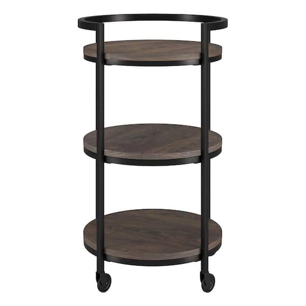 Meyer&Cross Graham 21 in. Alder Brown Round Bar Cart